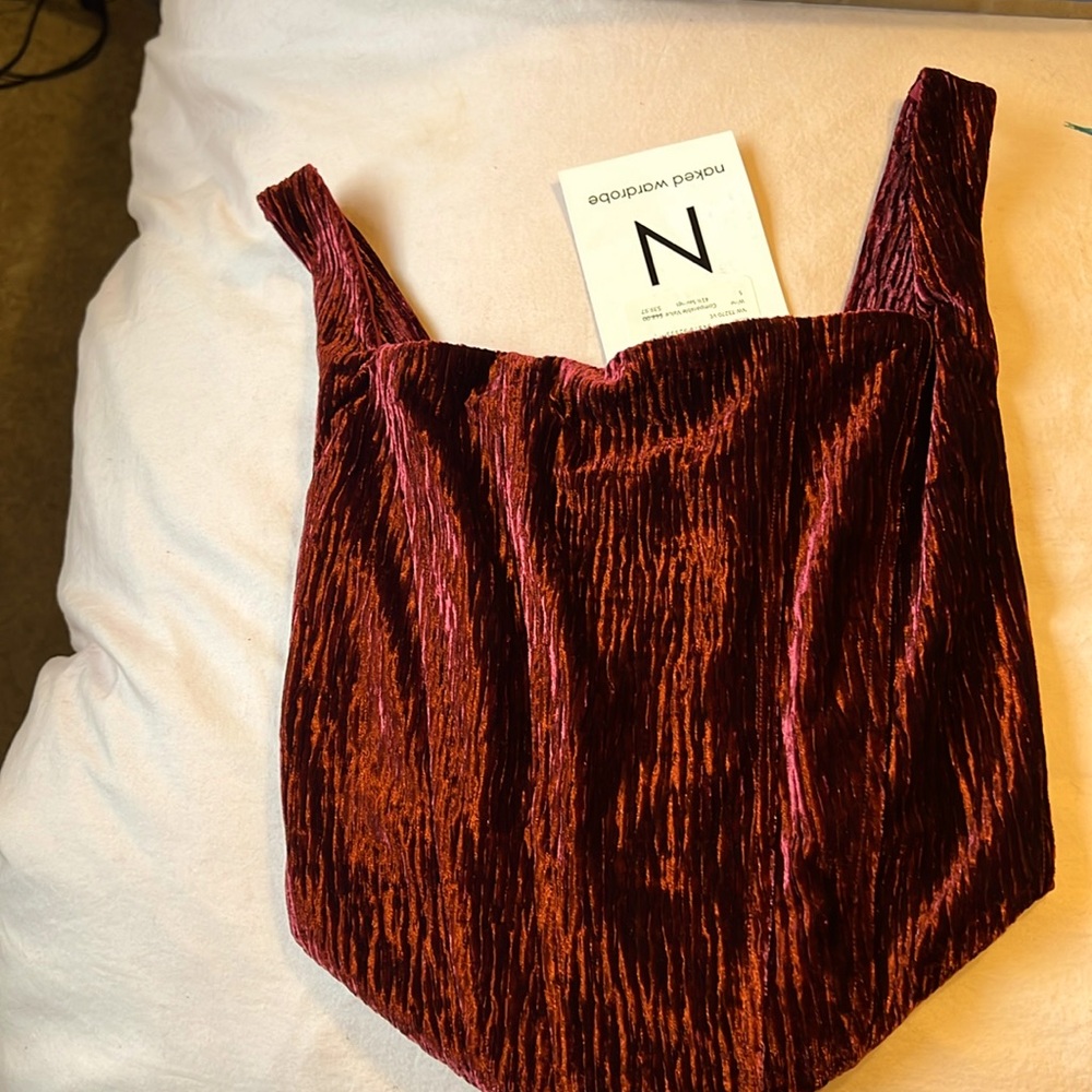 Red velvet corset top